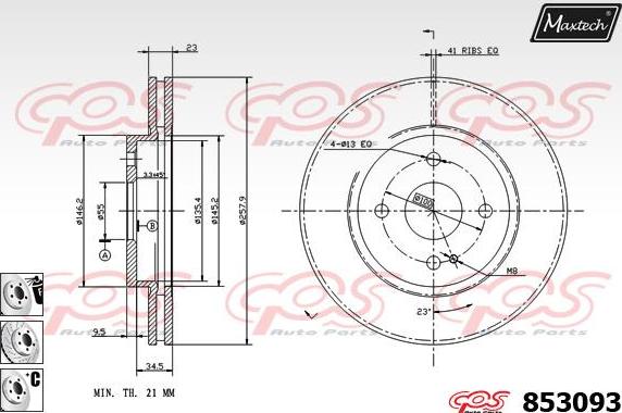 Maxtech 70200687 - Remkomplekts, Bremžu suports www.autospares.lv