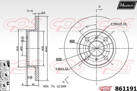 Maxtech 72938047 - Virzulis, Bremžu suports www.autospares.lv