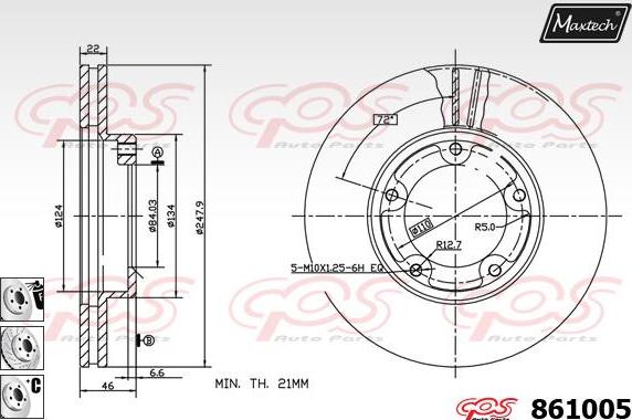 Maxtech 871084 - Bremžu diski www.autospares.lv