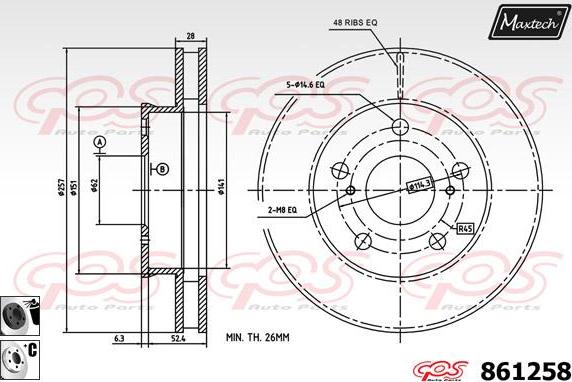 Maxtech 70200807 - Ремкомплект, тормозной суппорт www.autospares.lv