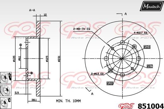 Maxtech 70200343 - Repair Kit, brake caliper www.autospares.lv