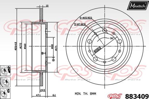 Maxtech 70200245 - Remkomplekts, Bremžu suports autospares.lv