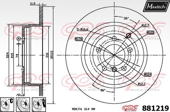 Maxtech 70203033 - Remkomplekts, Bremžu suports autospares.lv