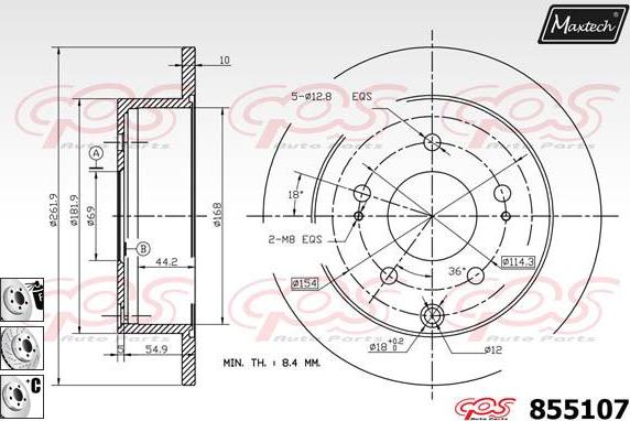 Maxtech 72935004 - Piston, brake caliper www.autospares.lv