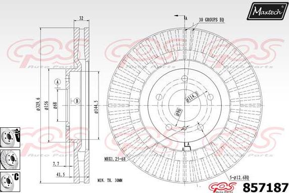 Maxtech 70200738 - Remkomplekts, Bremžu suports www.autospares.lv