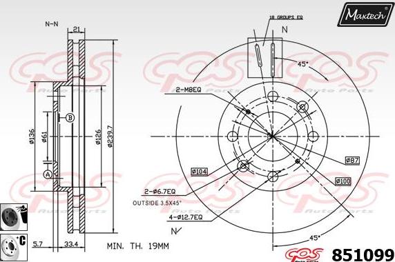 Maxtech 70203044 - Remkomplekts, Bremžu suports autospares.lv