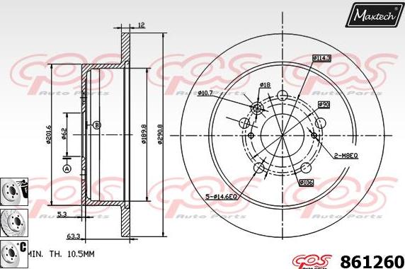 Maxtech 70203048 - Ремкомплект, тормозной суппорт www.autospares.lv