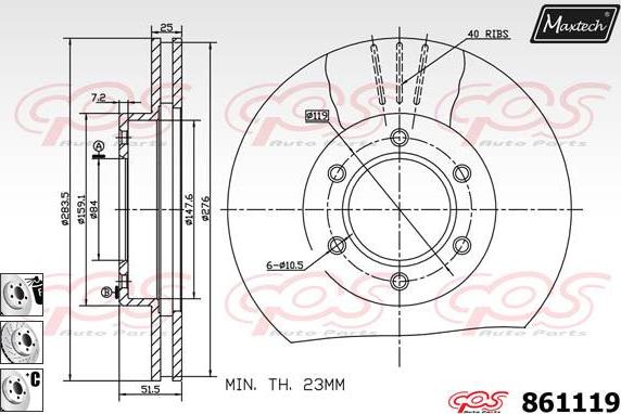 Maxtech 70203047 - Remkomplekts, Bremžu suports www.autospares.lv