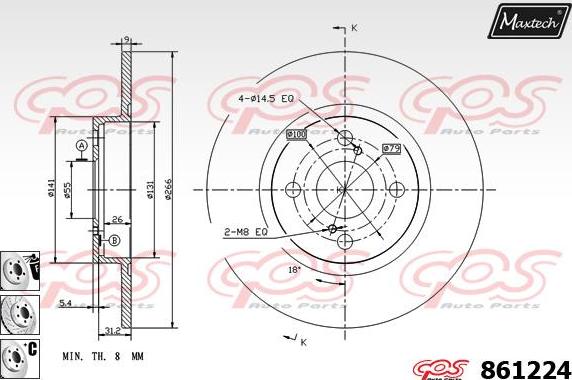 Maxtech 70203050 - Ремкомплект, тормозной суппорт www.autospares.lv