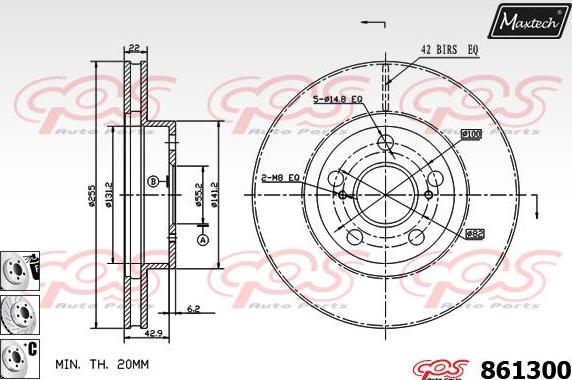 Maxtech 70203004 - Remkomplekts, Bremžu suports autospares.lv