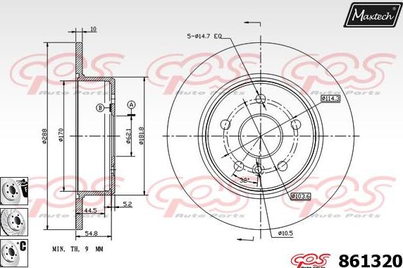 Maxtech 70203039 - Ремкомплект, тормозной суппорт www.autospares.lv