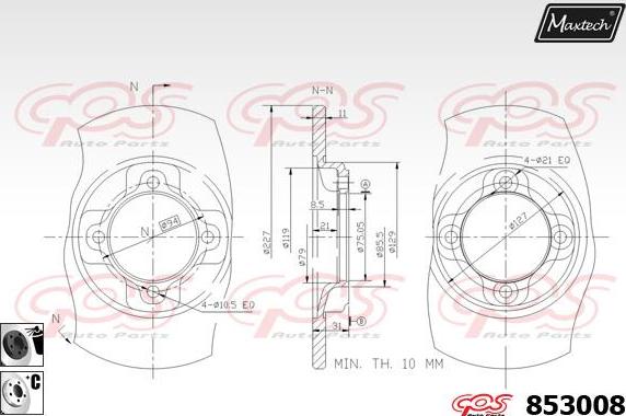 Maxtech 70203031 - Remkomplekts, Bremžu suports autospares.lv