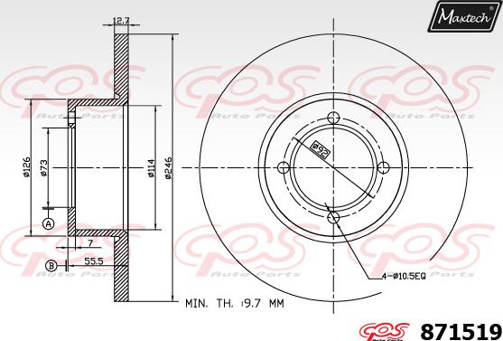 Maxtech 71810169 - Vadīkla, Bremžu suports www.autospares.lv