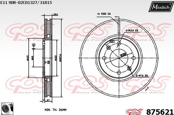 Maxtech 72948012 - Virzulis, Bremžu suports autospares.lv