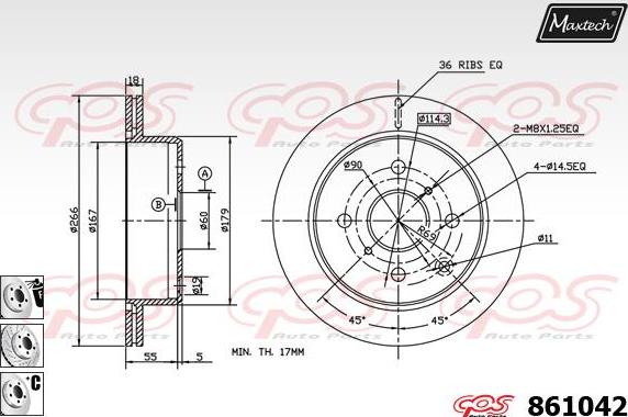 Maxtech 873562 - Bremžu diski www.autospares.lv