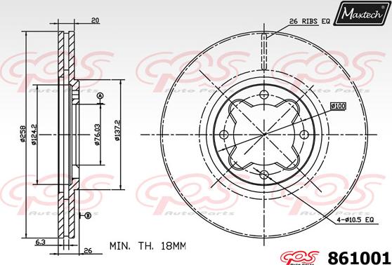 Maxtech 72948032 - Virzulis, Bremžu suports www.autospares.lv