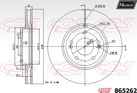 Maxtech 72943003 - Piston, brake caliper www.autospares.lv