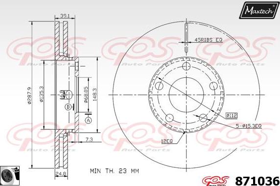 Maxtech 72954006 - Поршень, корпус скобы тормоза www.autospares.lv