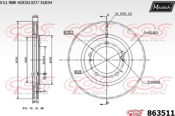 Maxtech 72954016 - Piston, brake caliper www.autospares.lv