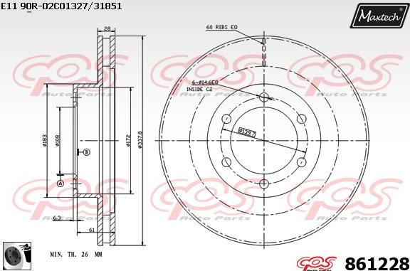 Maxtech 72954012 - Piston, brake caliper www.autospares.lv