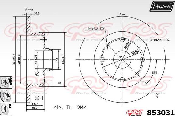 Maxtech 72954019 - Поршень, корпус скобы тормоза www.autospares.lv