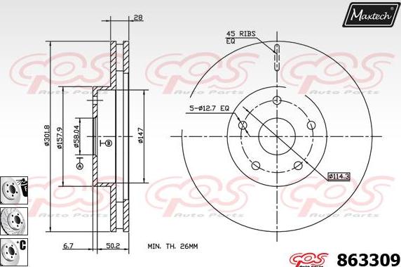 Maxtech 831212 - Bremžu diski autospares.lv