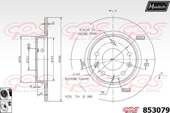 Maxtech 72960002 - Поршень, корпус скобы тормоза www.autospares.lv