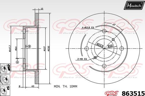 Maxtech 72960028 - Piston, brake caliper www.autospares.lv