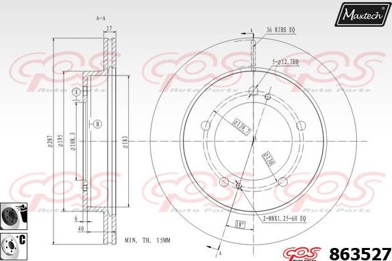 Maxtech 72960023 - Virzulis, Bremžu suports autospares.lv