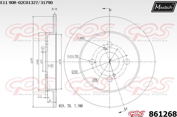 Maxtech 72934004 - Piston, brake caliper www.autospares.lv