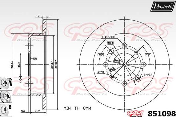 Maxtech 871518 - Тормозной диск www.autospares.lv