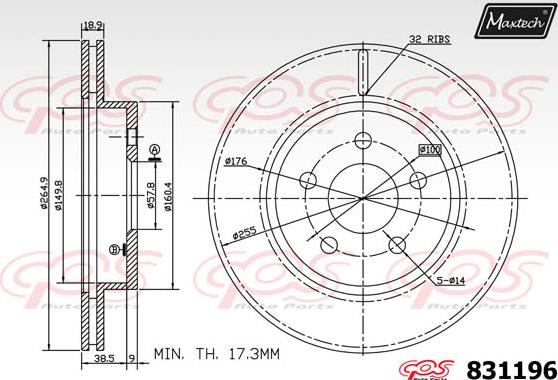 Maxtech 72938053 - Поршень, корпус скобы тормоза www.autospares.lv