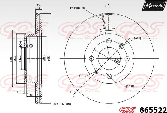 Maxtech 72938004 - Поршень, корпус скобы тормоза www.autospares.lv