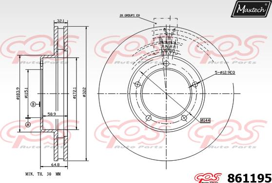 Maxtech 72938030 - Поршень, корпус скобы тормоза www.autospares.lv