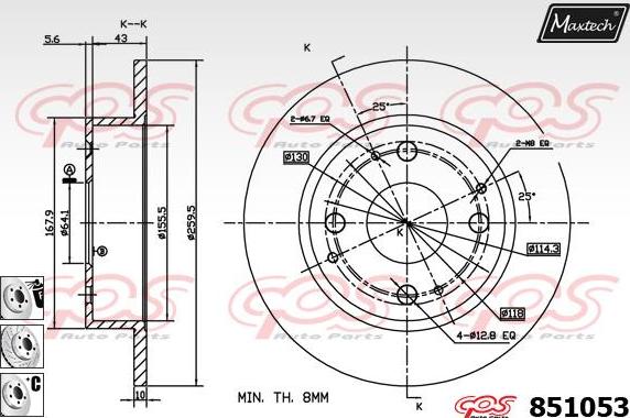 Maxtech 871513 - Bremžu diski www.autospares.lv