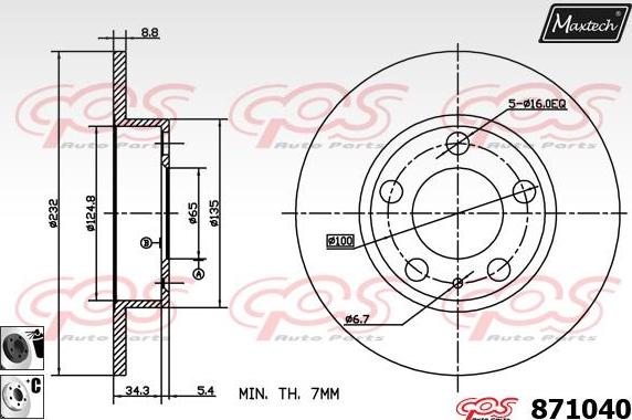 Maxtech 72718008 - Элемент управления, стояночная тормозная система www.autospares.lv