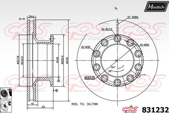 Maxtech 72718026 - Элемент управления, стояночная тормозная система www.autospares.lv