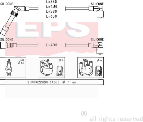 MDR EPS-1501 529 - Augstsprieguma vadu komplekts www.autospares.lv