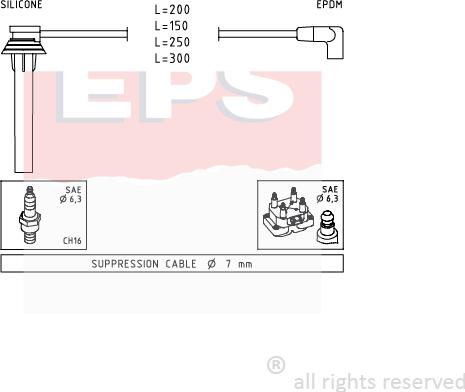 MDR EPS-1501 719 - Augstsprieguma vadu komplekts www.autospares.lv