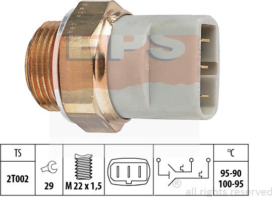 MDR EPS-1850 616 - Temperature Switch, radiator / air conditioner fan www.autospares.lv