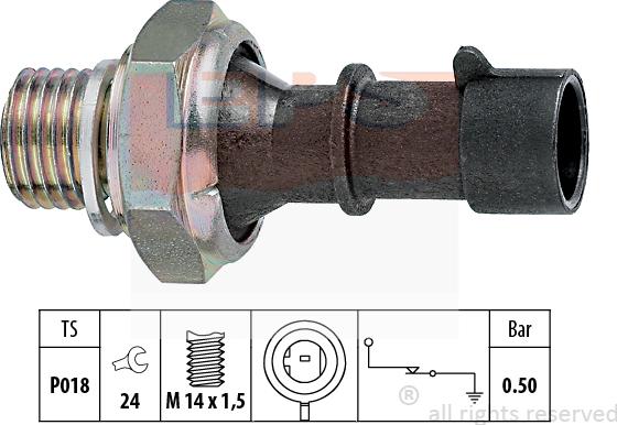 MDR EPS-1800 069 - Devējs, Eļļas spiediens www.autospares.lv