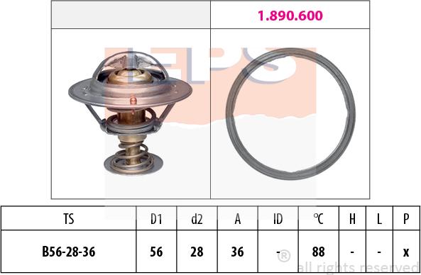 MDR EPS-1880 948 - Coolant thermostat / housing www.autospares.lv