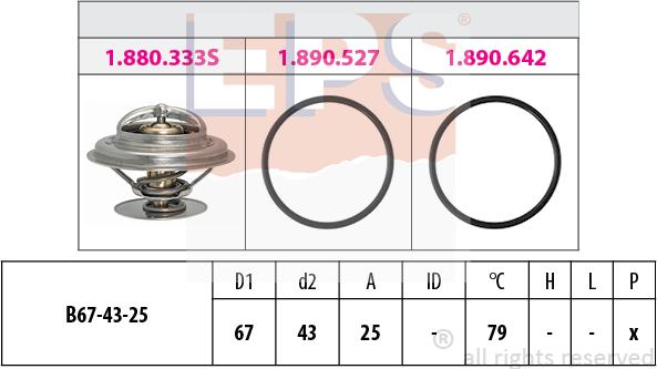 MDR EPS-1880 980 - Coolant thermostat / housing www.autospares.lv