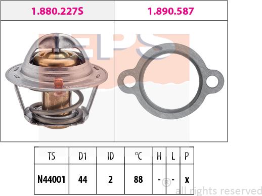 MDR EPS-1880 409 - Termostats, Dzesēšanas šķidrums autospares.lv