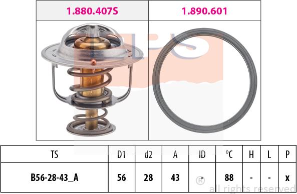 MDR EPS-1880 408 - Termostats, Dzesēšanas šķidrums autospares.lv