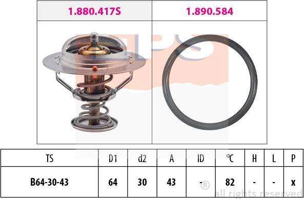 MDR EPS-1880 417 - Термостат охлаждающей жидкости / корпус www.autospares.lv