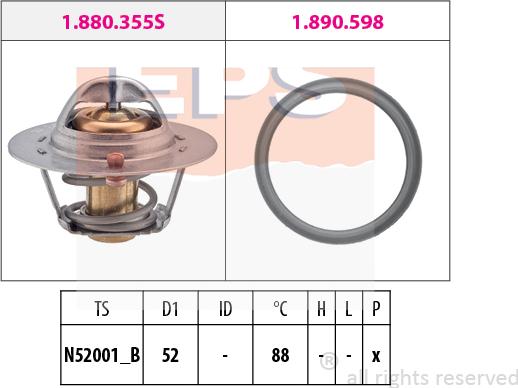 MDR EPS-1880 487 - Термостат охлаждающей жидкости / корпус www.autospares.lv