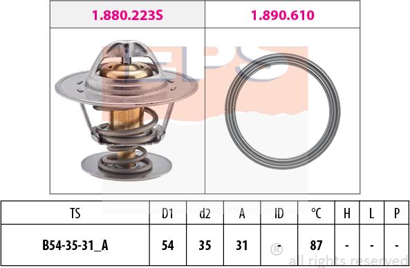 MDR EPS-1880 435 - Termostats, Dzesēšanas šķidrums autospares.lv