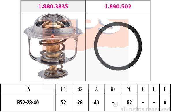 MDR EPS-1880 438 - Termostats, Dzesēšanas šķidrums www.autospares.lv