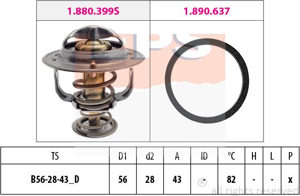 MDR EPS-1880 522 - Termostats, Dzesēšanas šķidrums autospares.lv